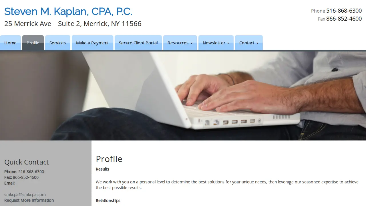 Steven M. Kaplan, CPA, PC page