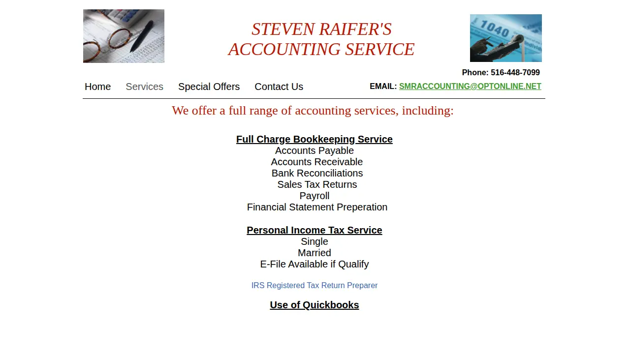 STEVEN RAIFER ACCOUNTING SERVICE page