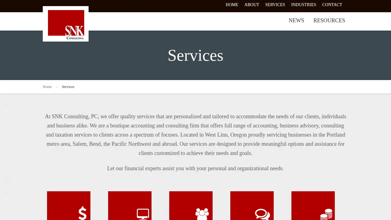 SNK Consulting, PC page