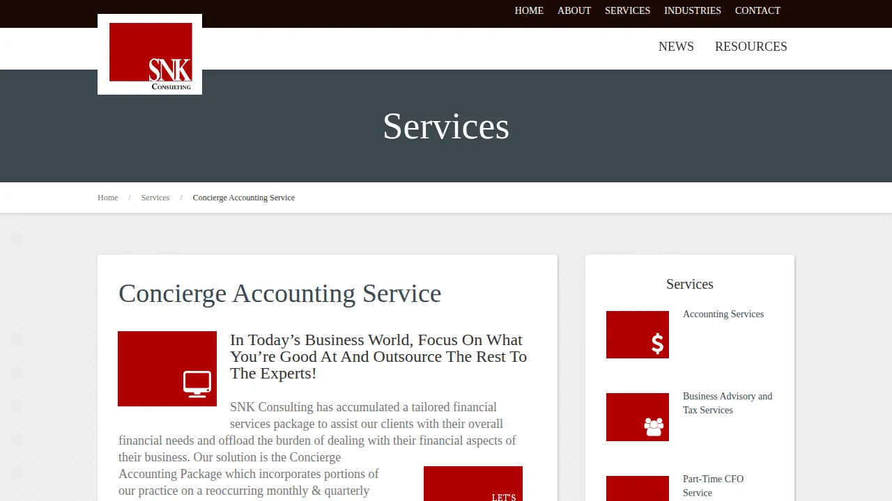 SNK Consulting, PC page