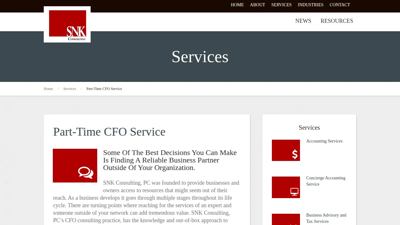 SNK Consulting, PC page