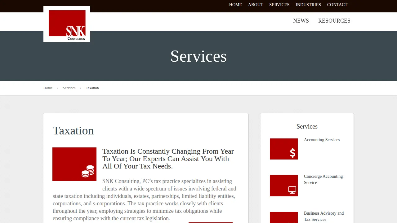 SNK Consulting, PC page
