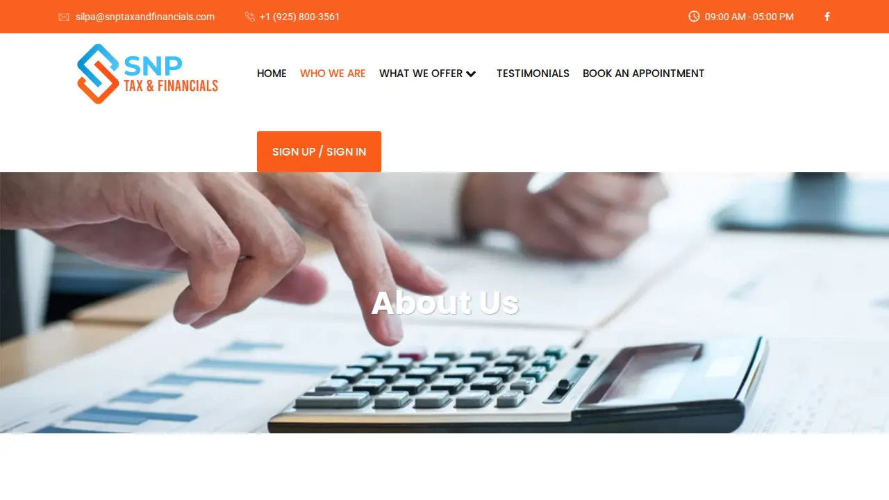 SNP Tax & Financials page