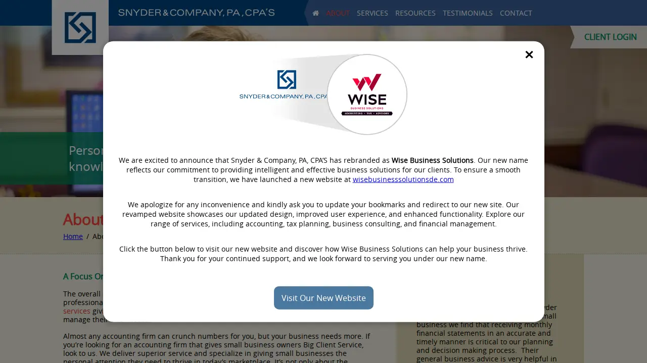 SNYDER & COMPANY PA, CPA's page