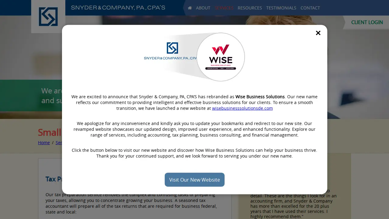 SNYDER & COMPANY PA, CPA's page