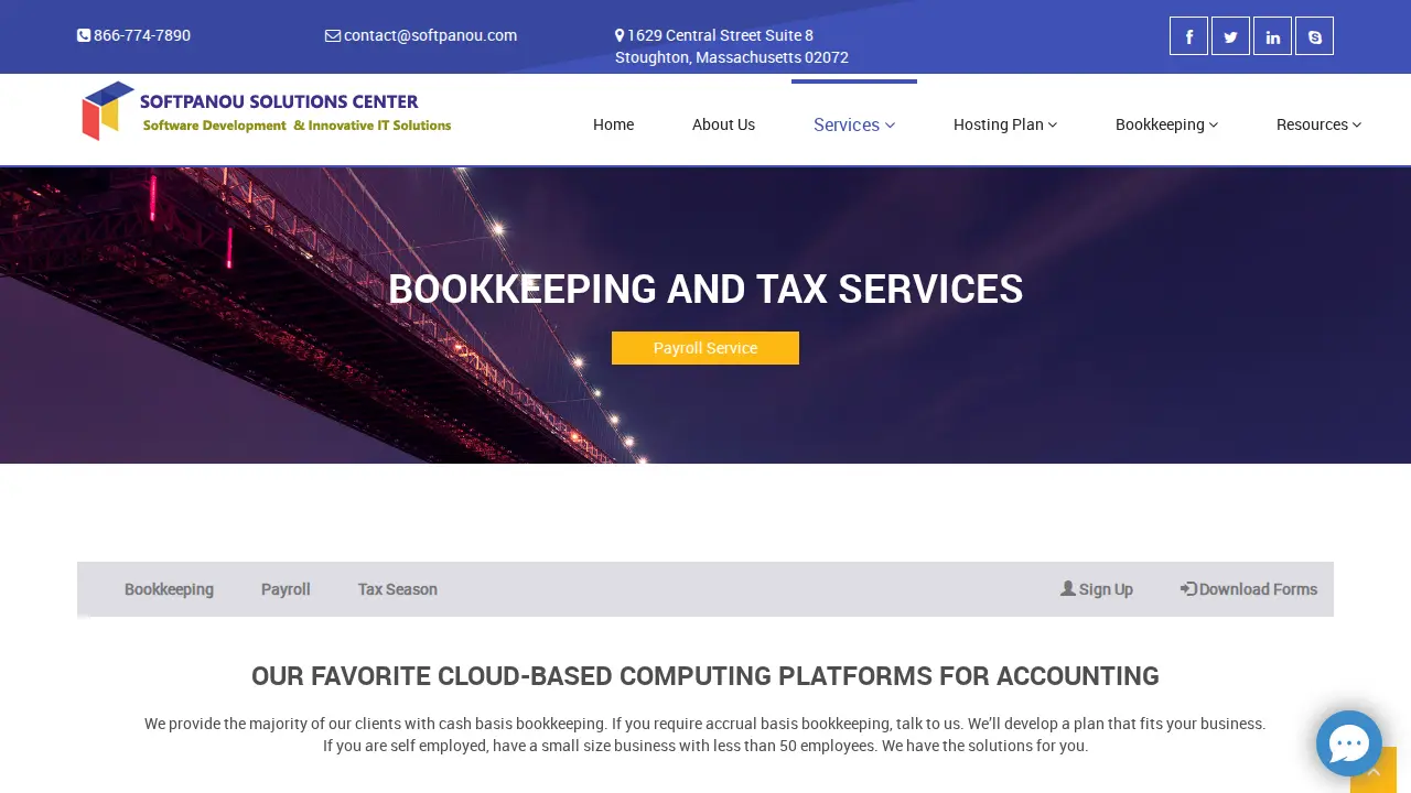 Softpanou Solutions Center page