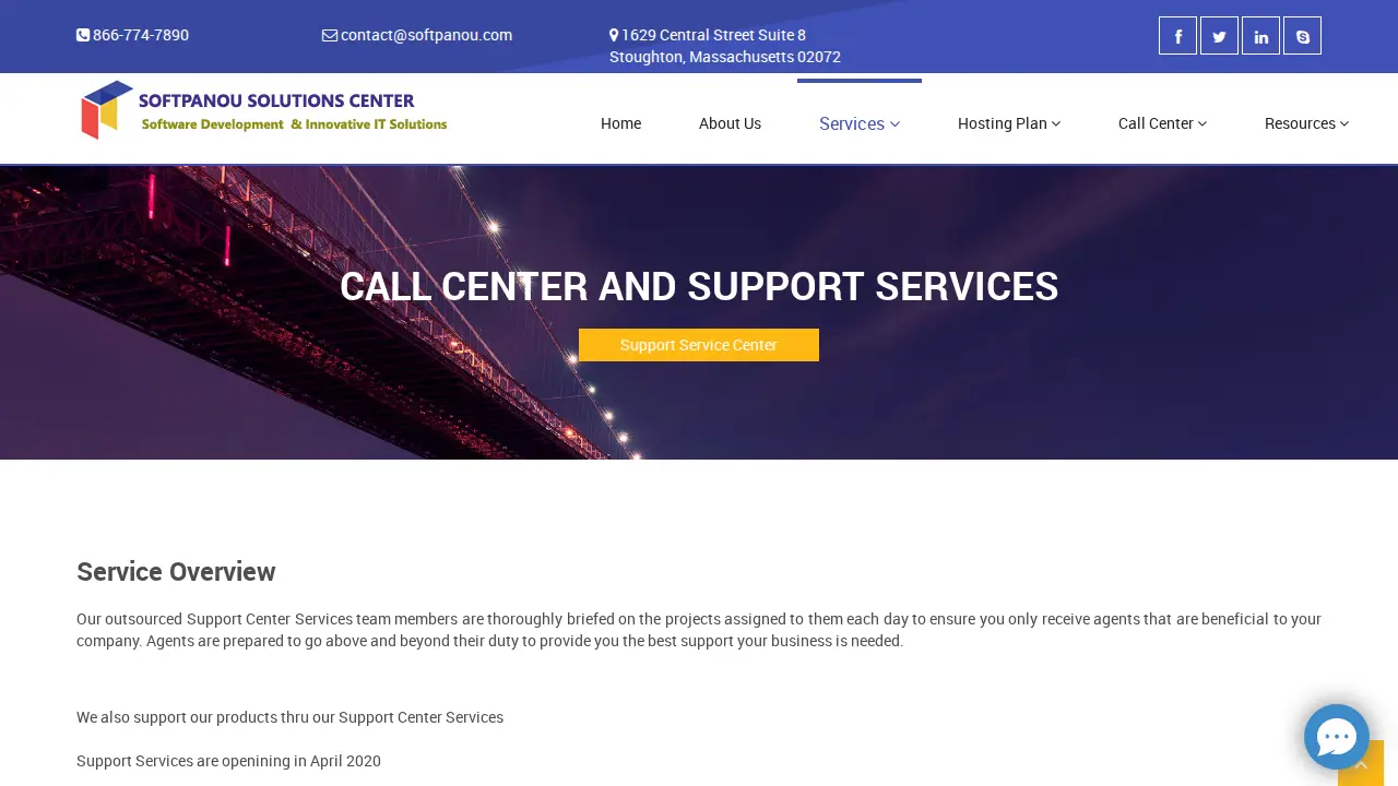Softpanou Solutions Center page