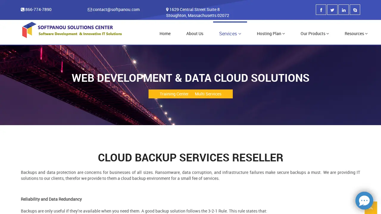 Softpanou Solutions Center page