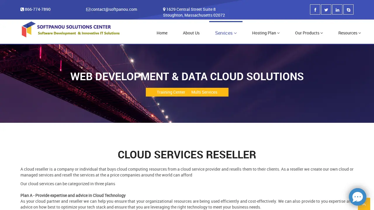 Softpanou Solutions Center page