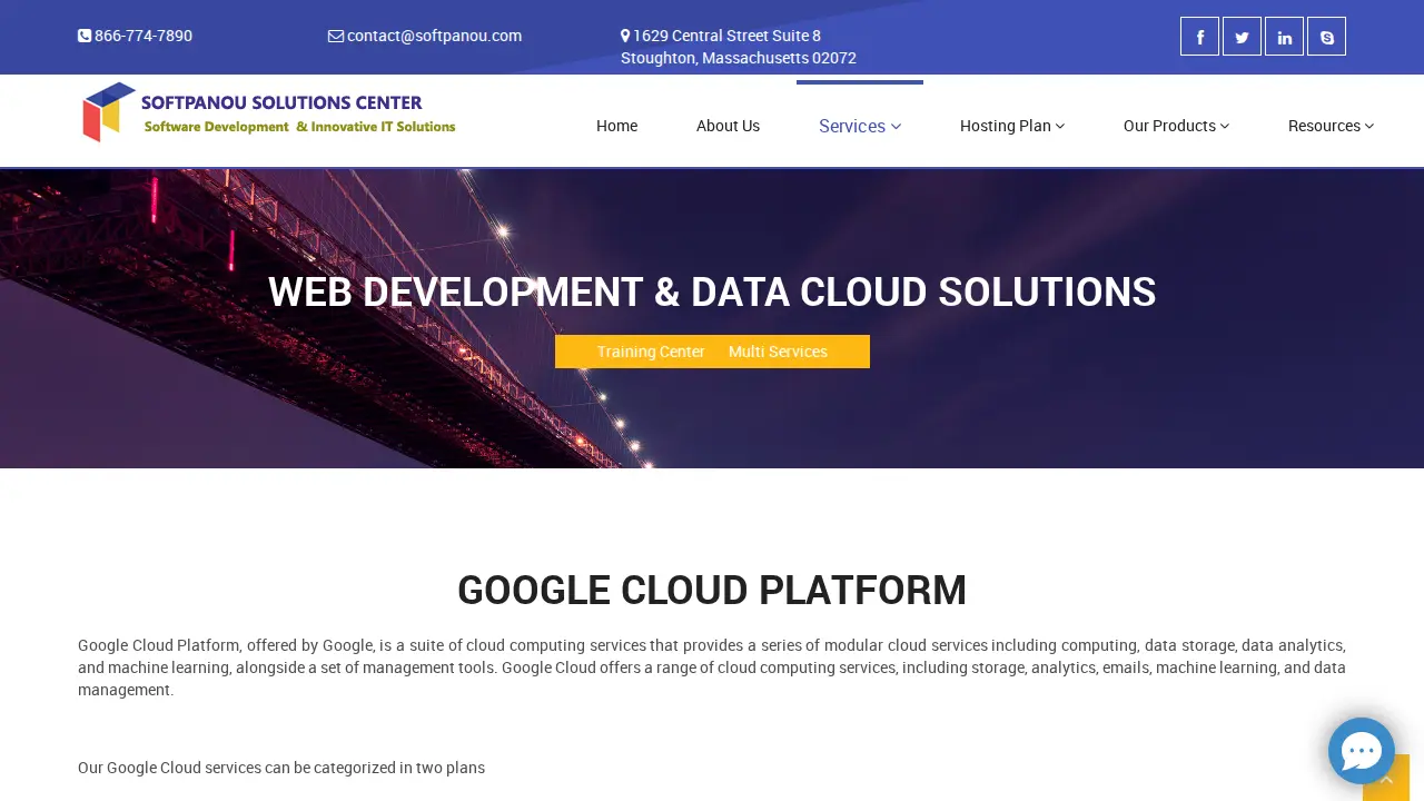 Softpanou Solutions Center page