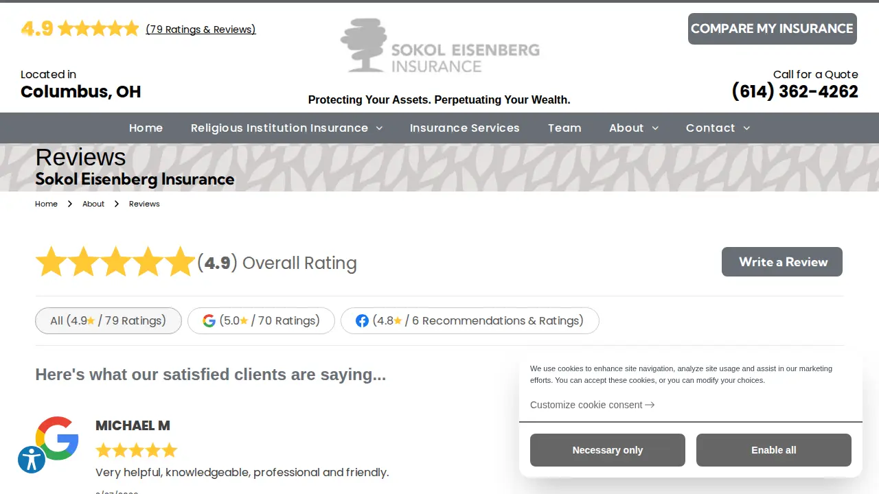 Sokol Eisenberg Insurance page