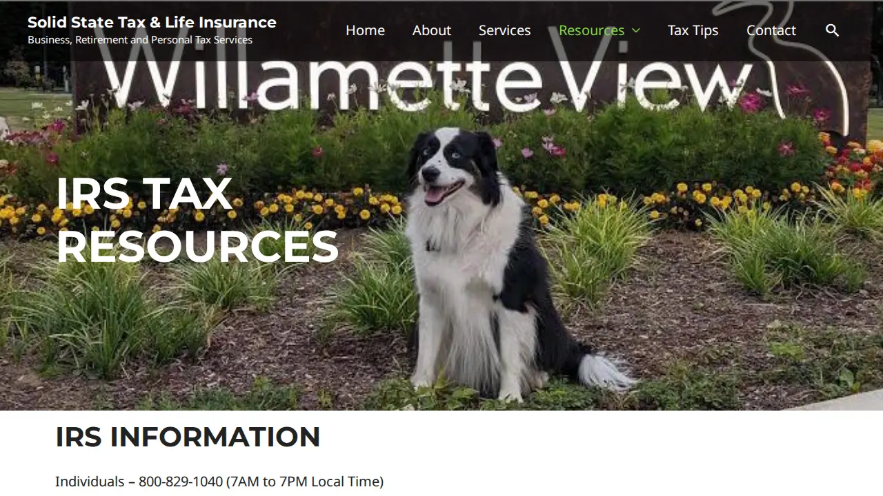 Solid State Tax & Life Insurance page