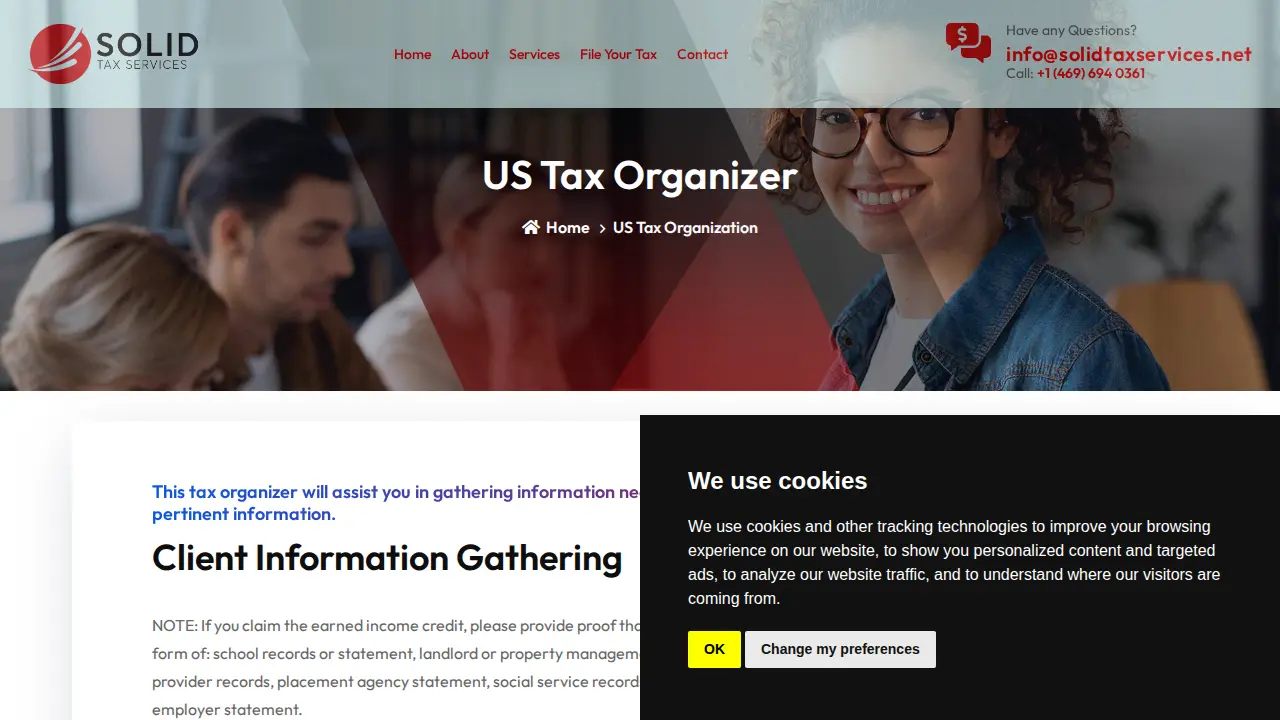 Solid Tax Services page