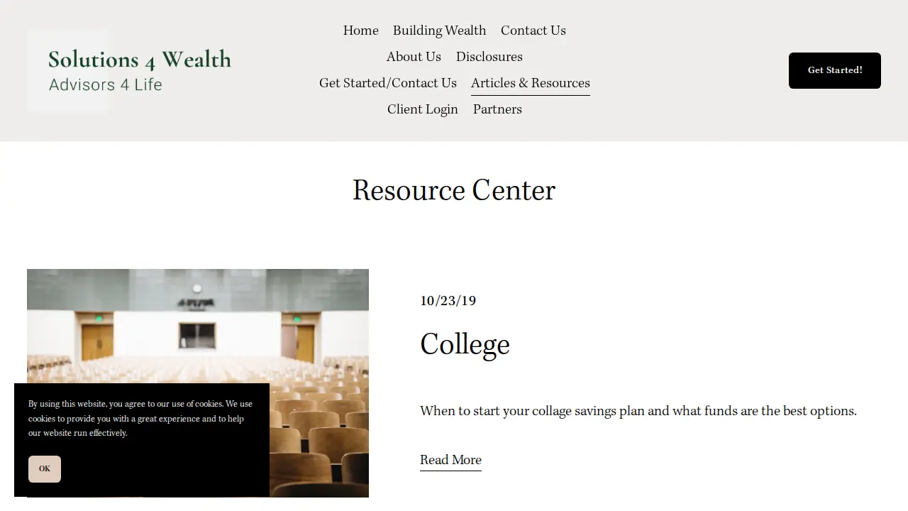 Solutions 4 Wealth page