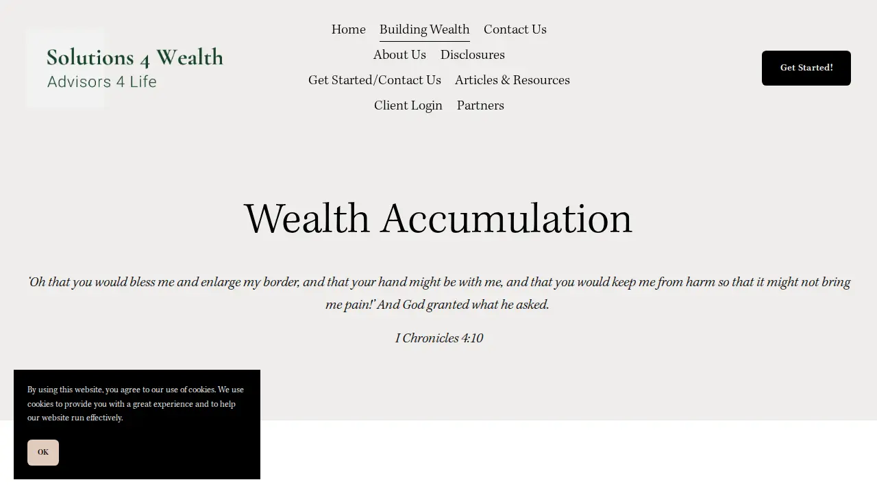 Solutions 4 Wealth page