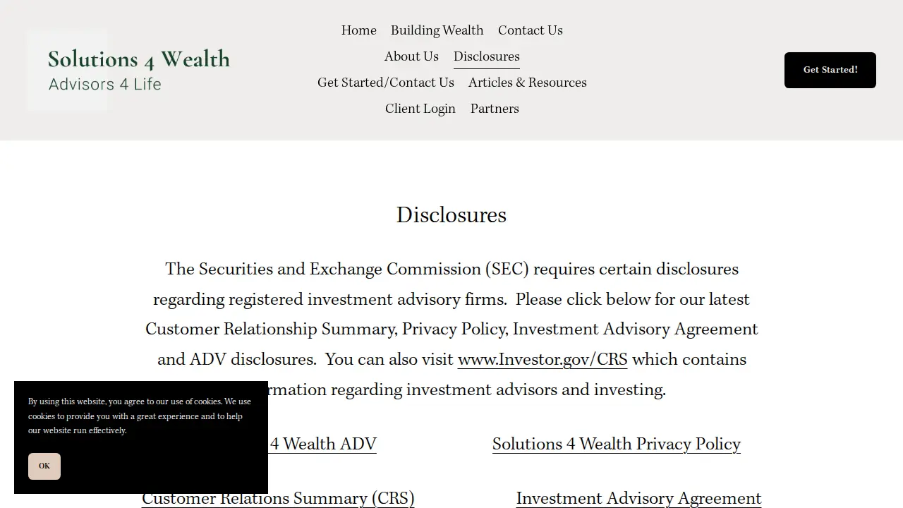 Solutions 4 Wealth page
