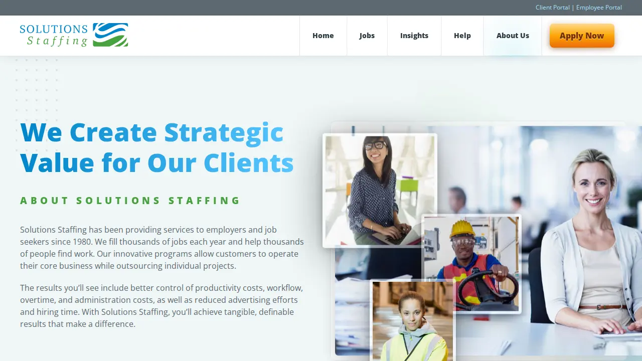 Solutions Staffing - Downtown Branch page