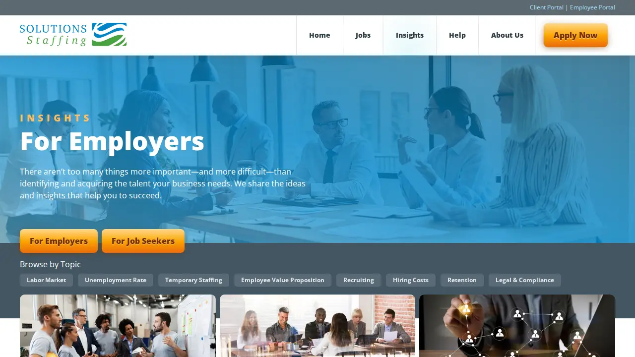 Solutions Staffing - Downtown Branch page