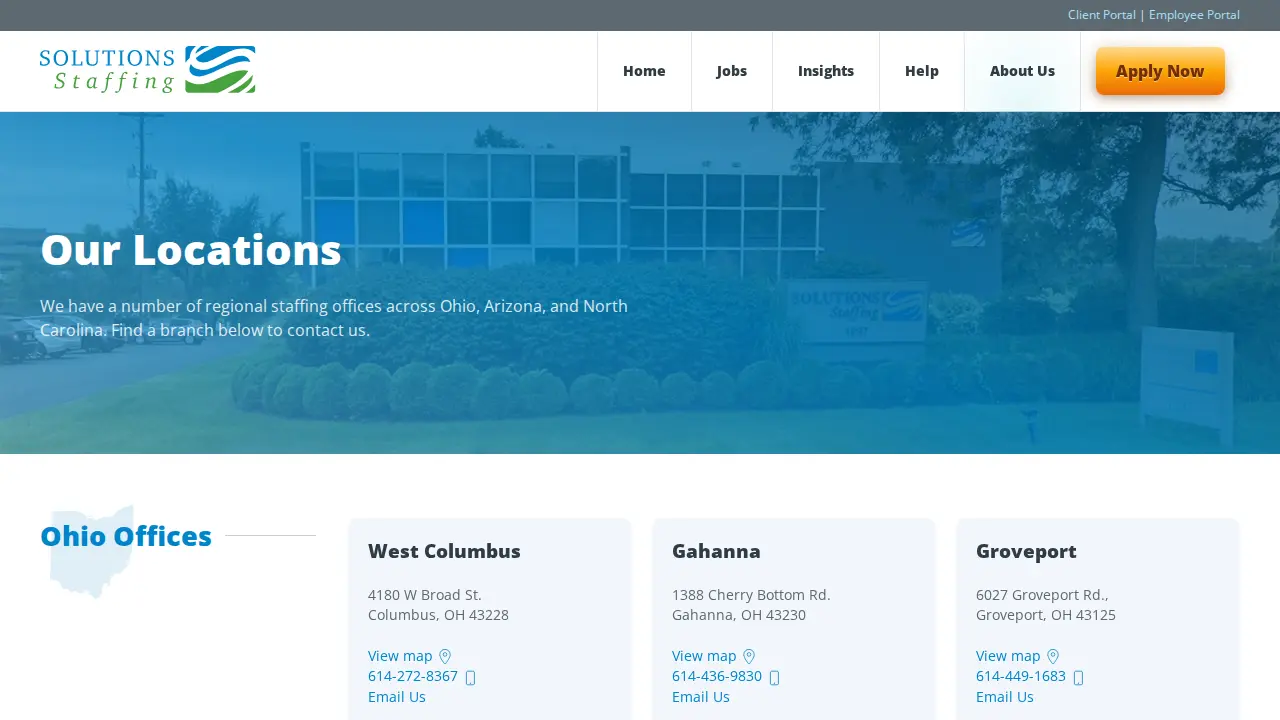 Solutions Staffing - Downtown Branch page