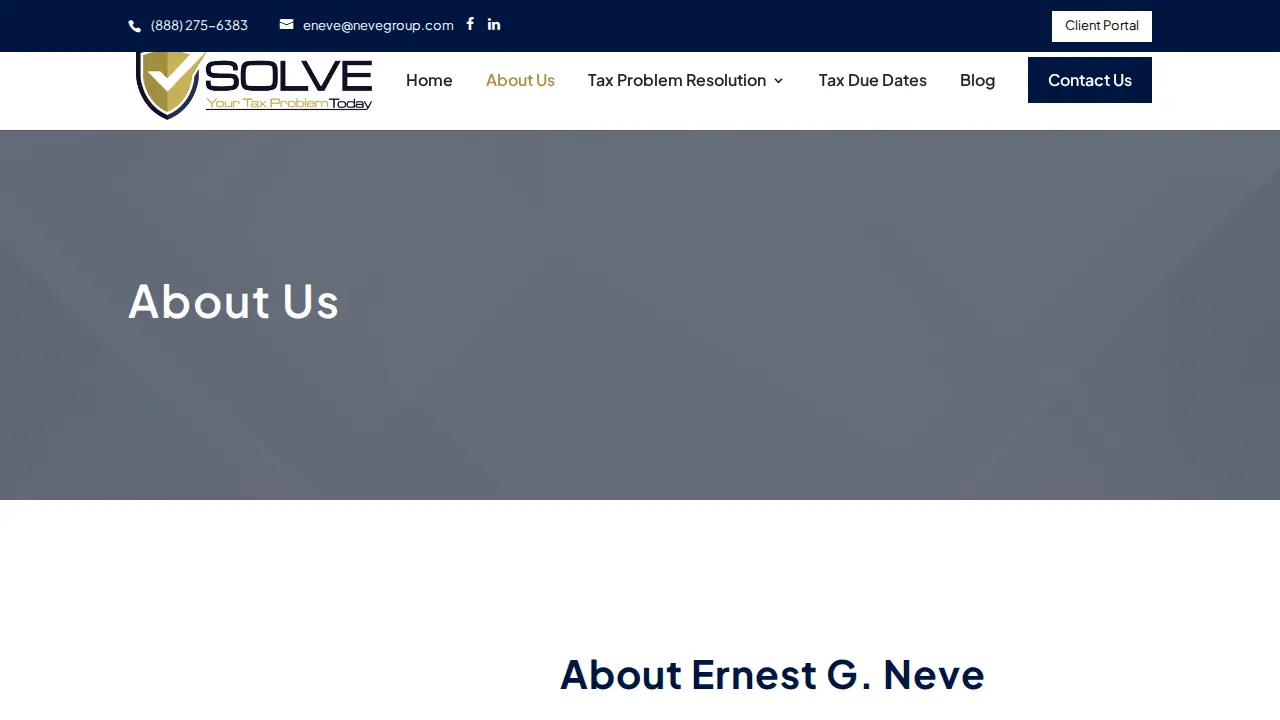 Solve Your Tax Problem TODAY page