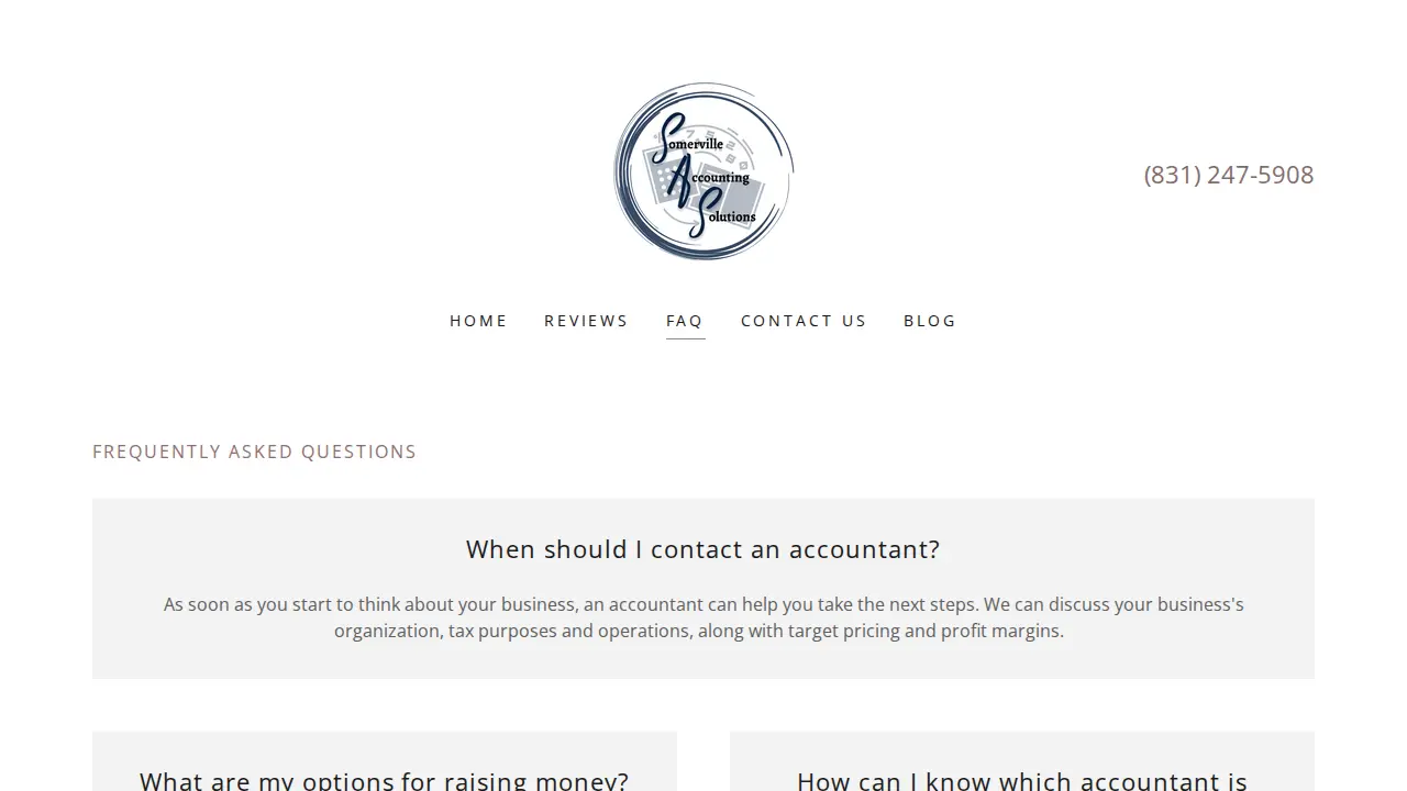 Somerville Accounting Solutions page