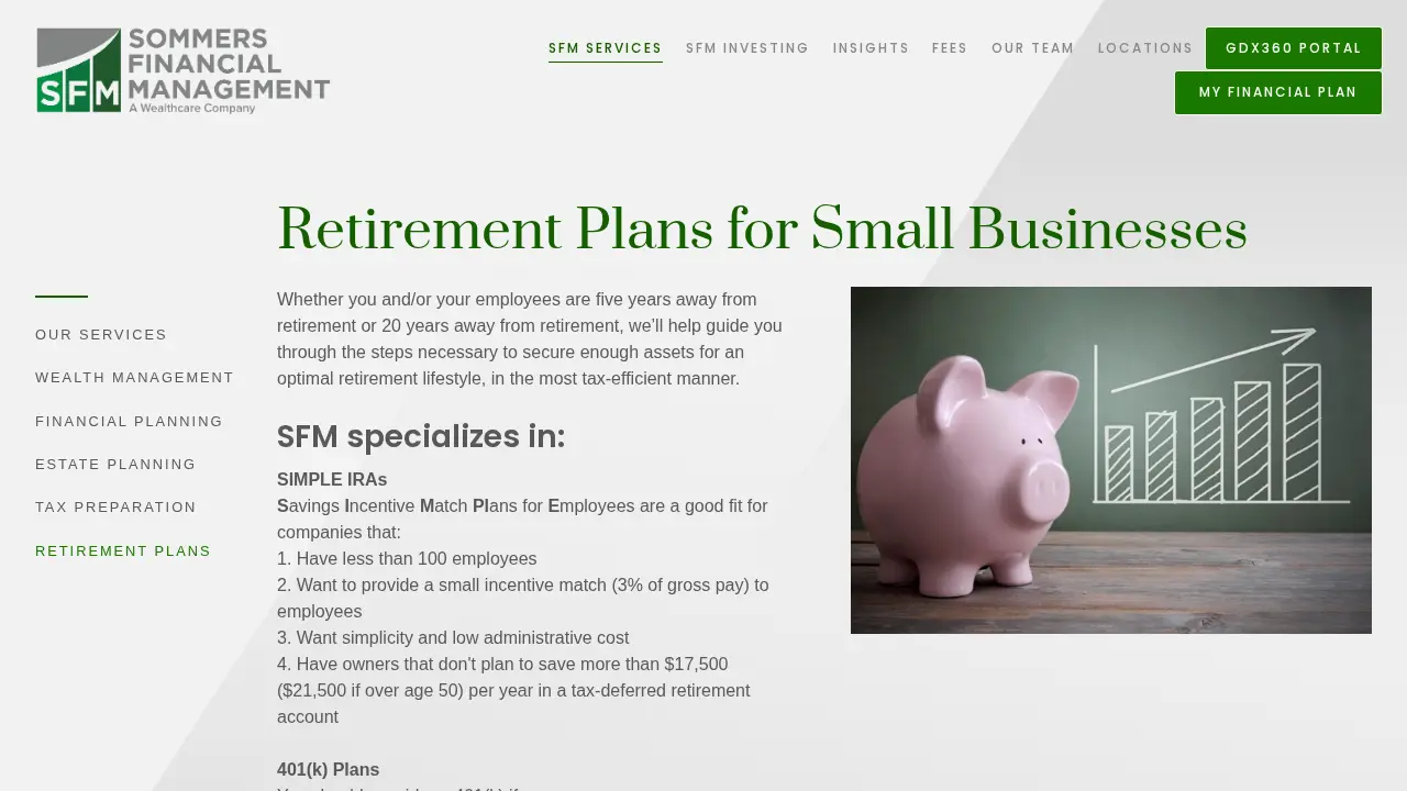 Sommers Financial Management - a Wealthcare Company page