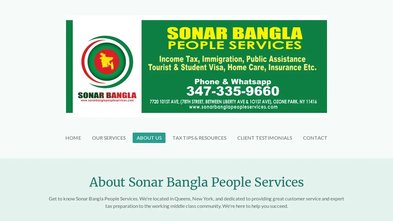Sonar Bangla People Services page