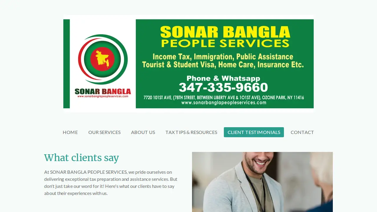 Sonar Bangla People Services page