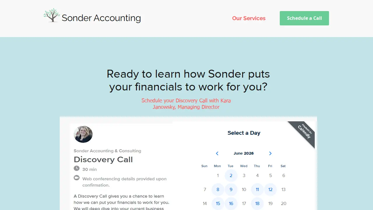Sonder Accounting page