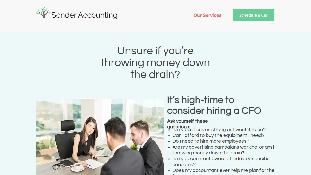 Sonder Accounting page