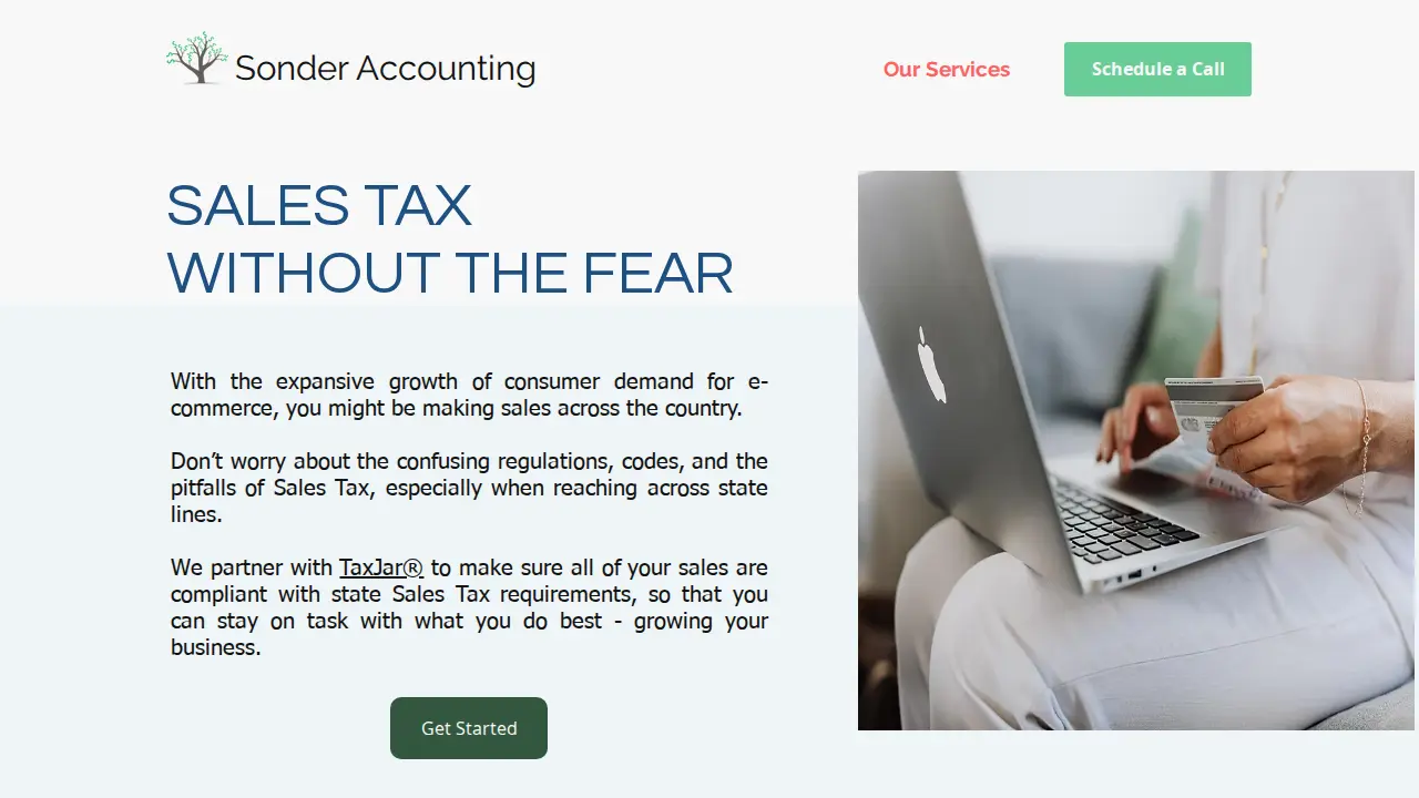 Sonder Accounting page