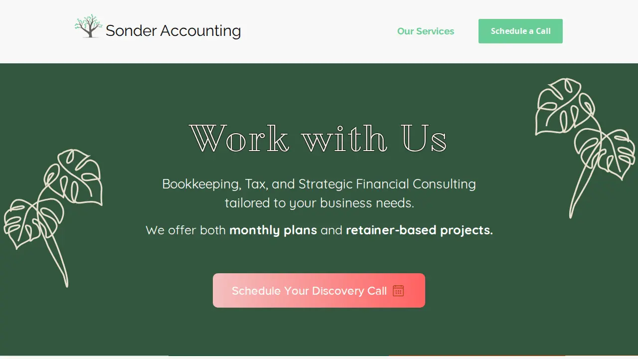 Sonder Accounting page