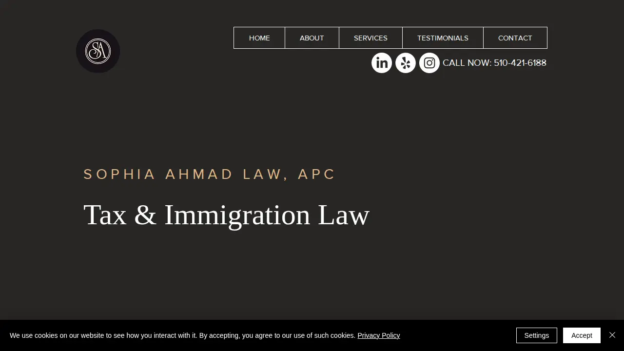 Sophia Ahmad Law, A.P.C. page