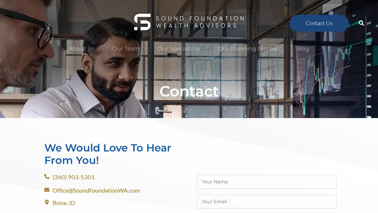 Cory Thomas - Sound Foundation Wealth Advisors page