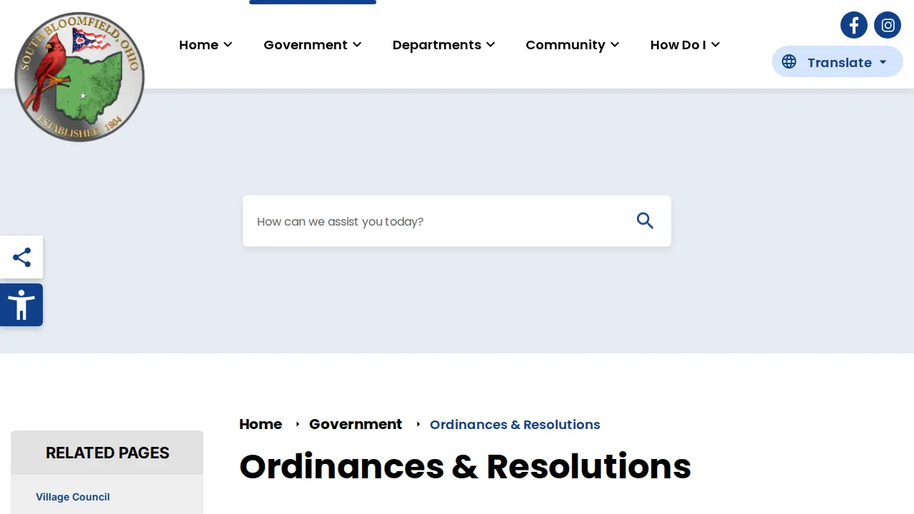 South Bloomfield Income Tax page