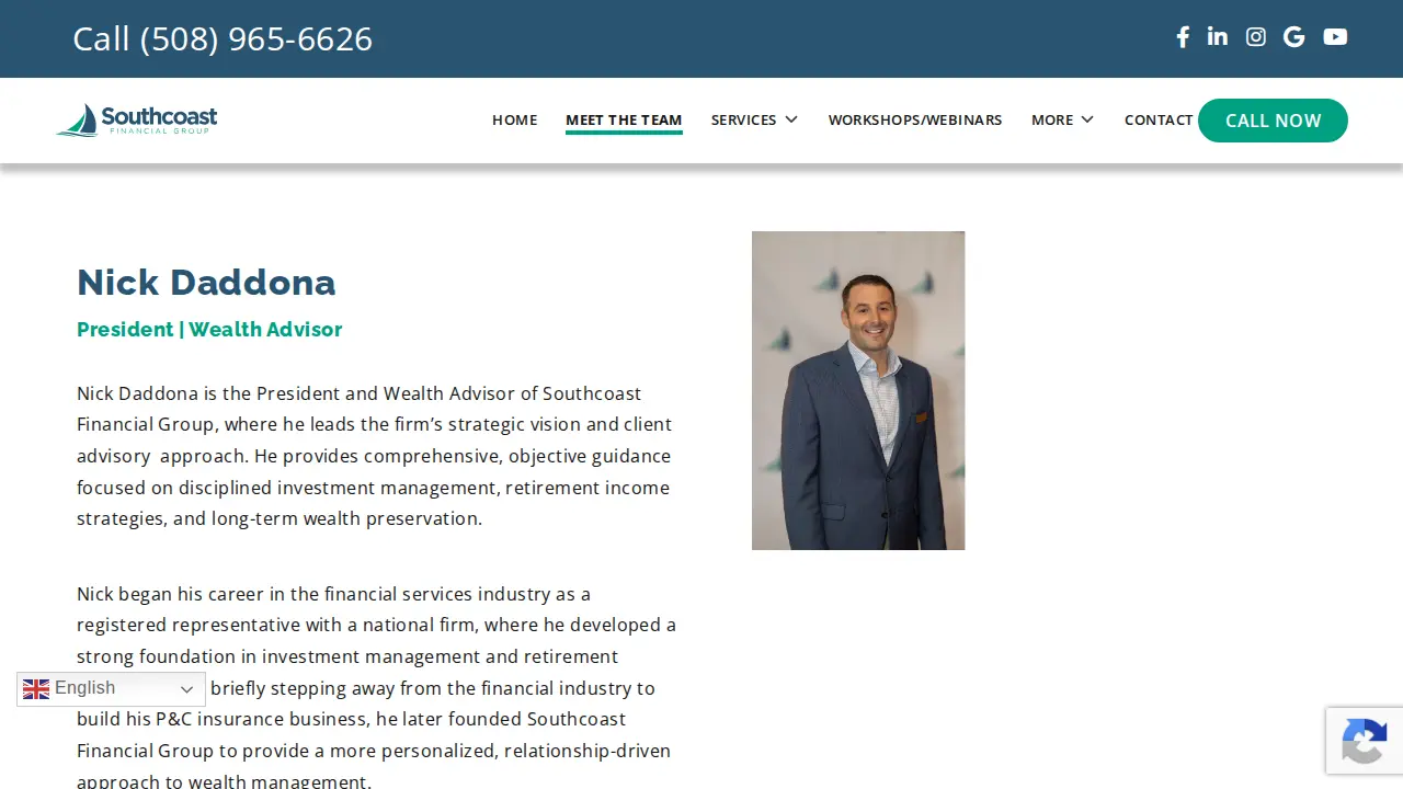Southcoast Financial Group page