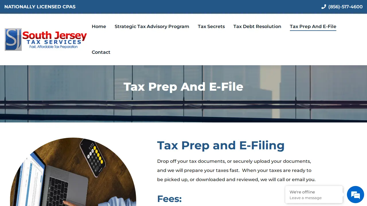 South Jersey Tax and Financial Services - Tax Debt Resolution page