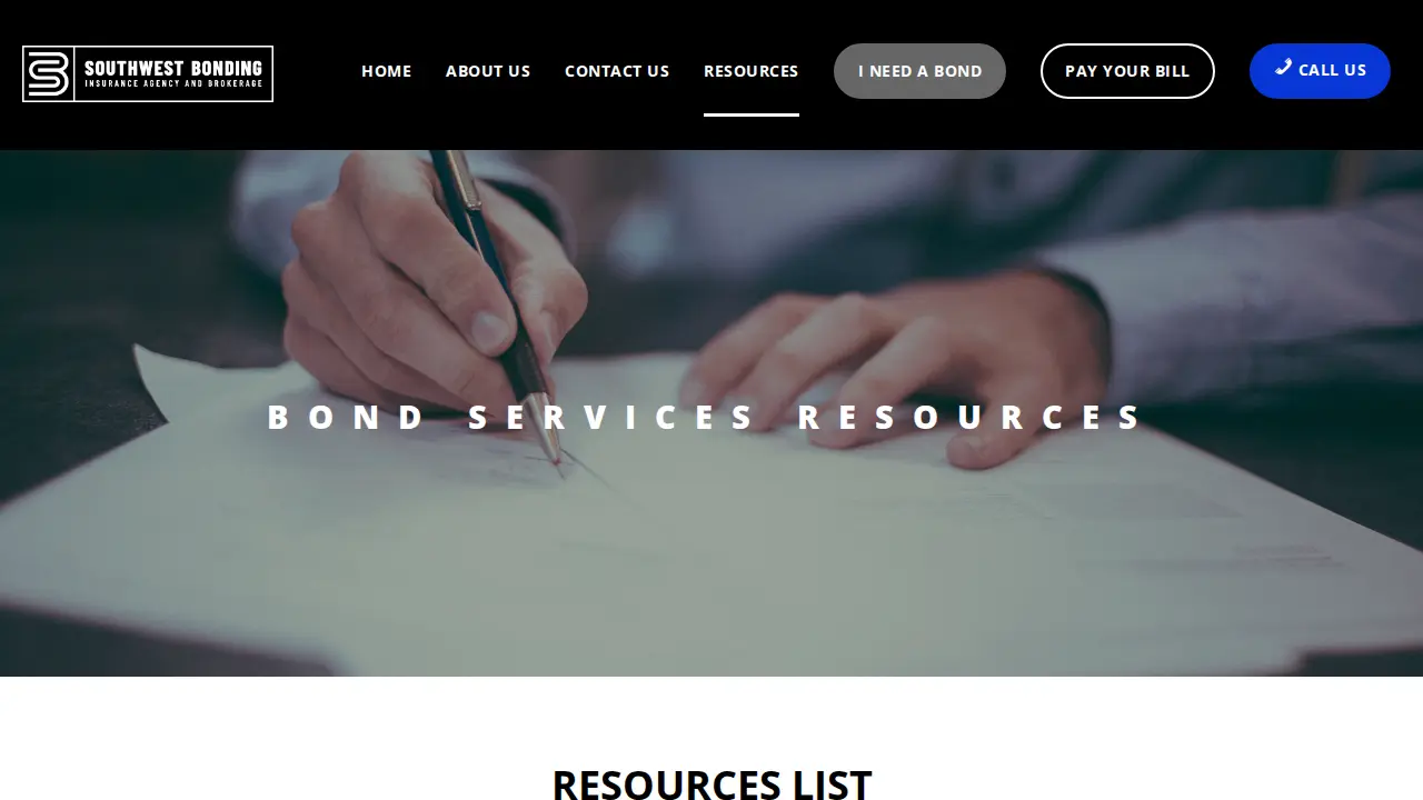 Southwest Bonding Company, LLC page