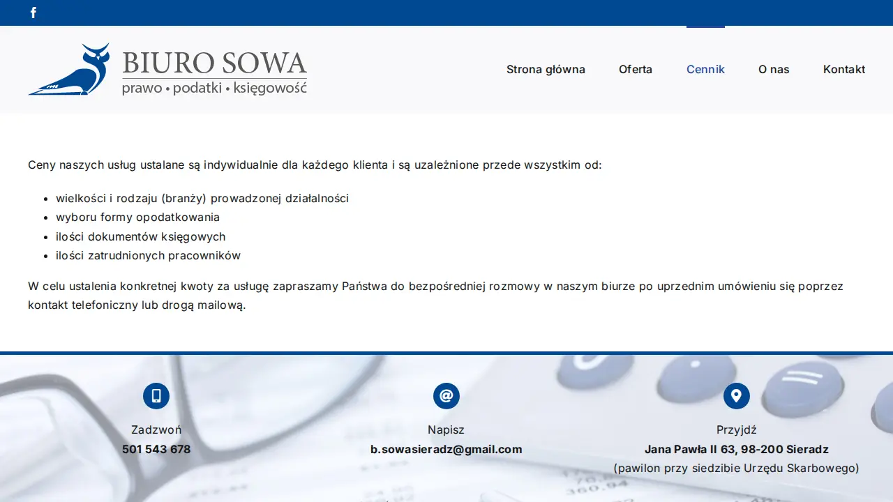 Sowa Biuro rachunkowo - podatkowe page