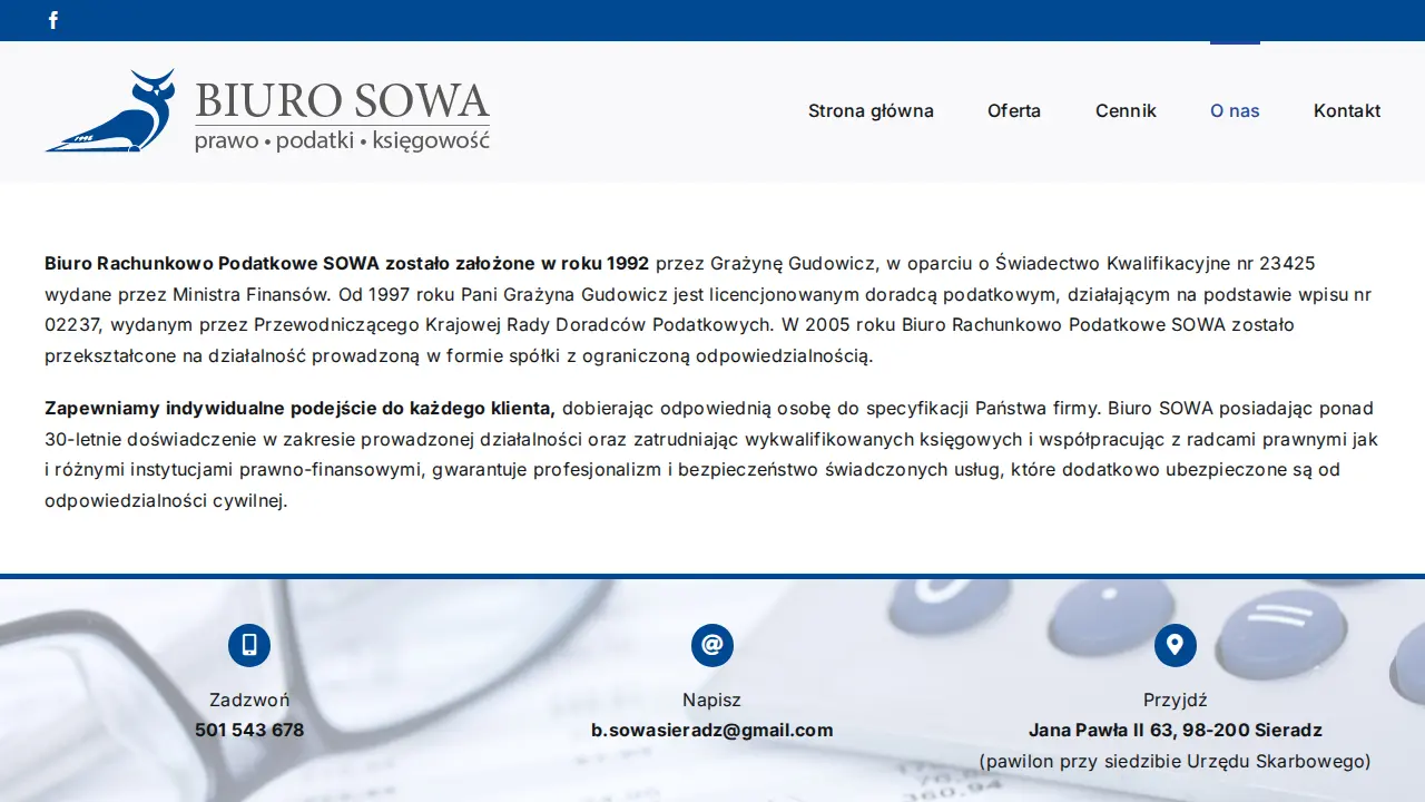 Sowa Biuro rachunkowo - podatkowe page
