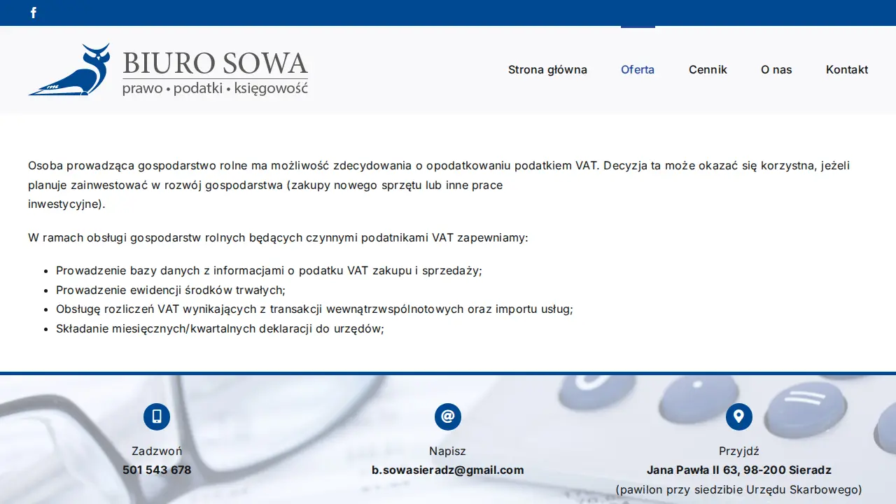 Sowa Biuro rachunkowo - podatkowe page
