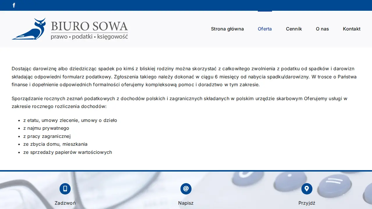 Sowa Biuro rachunkowo - podatkowe page