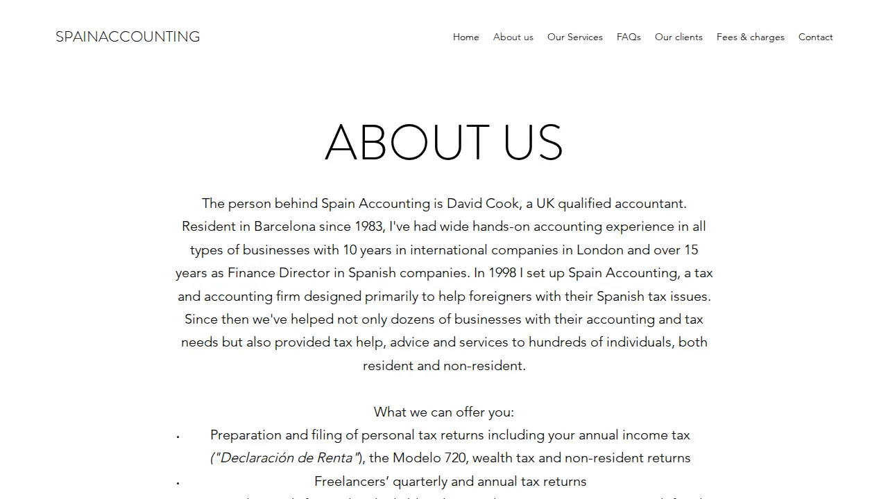 Spain Accounting page