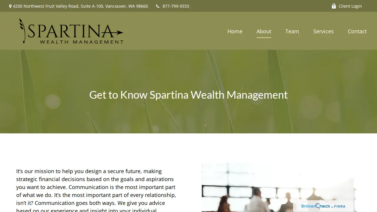 Spartina Wealth Management page