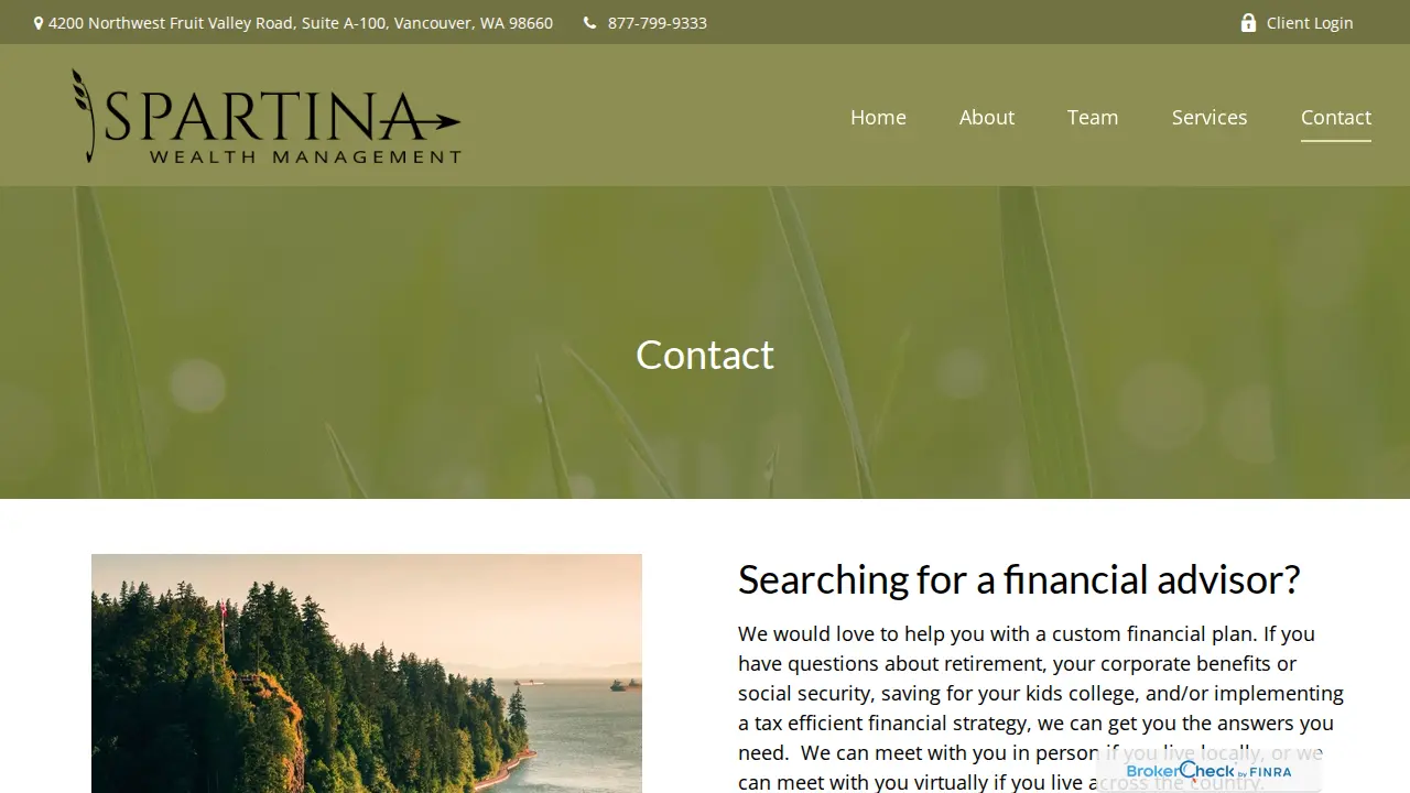 Spartina Wealth Management page