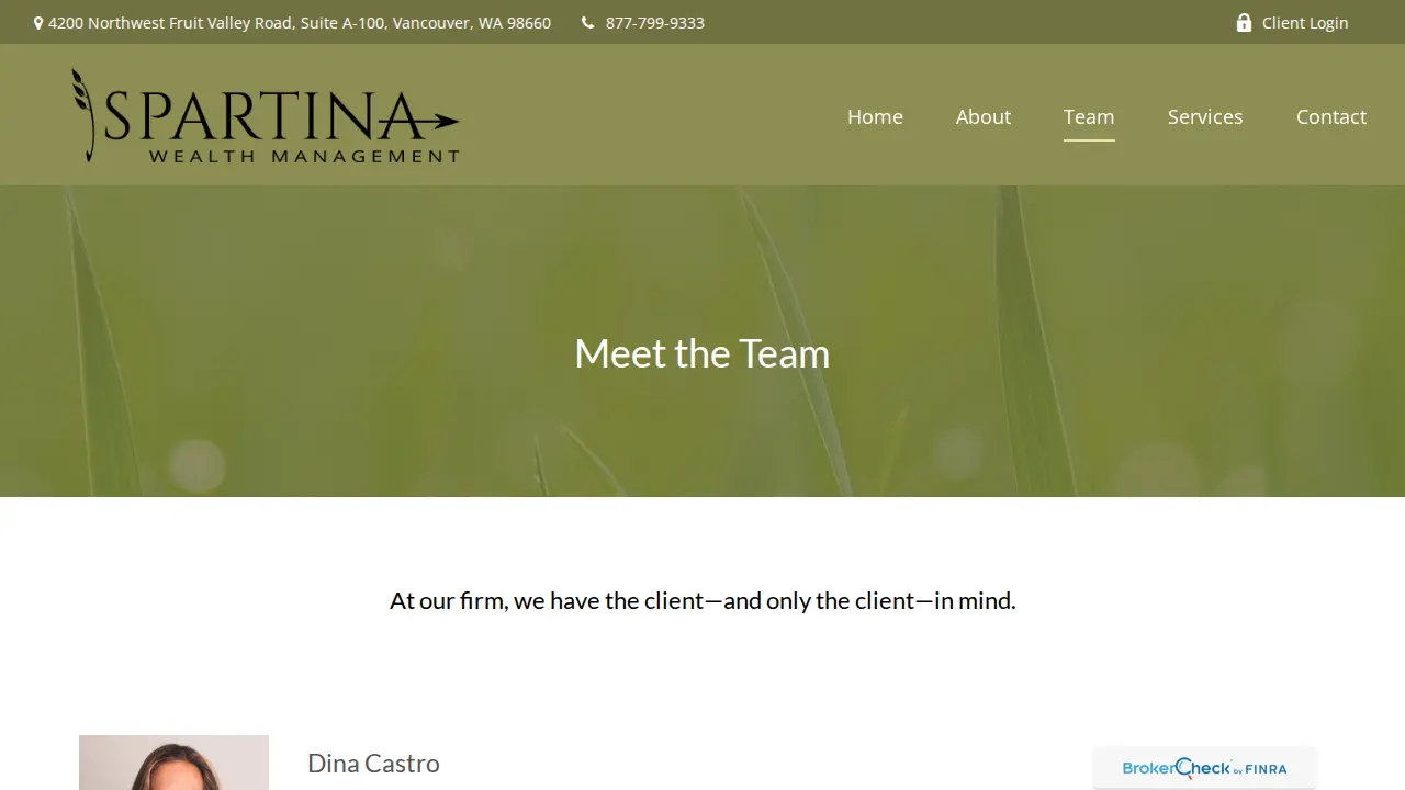 Spartina Wealth Management page