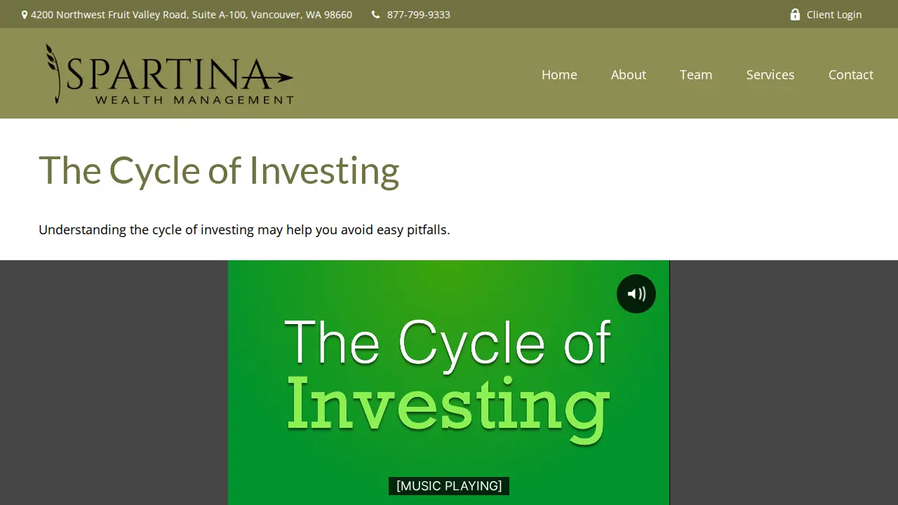 Spartina Wealth Management page