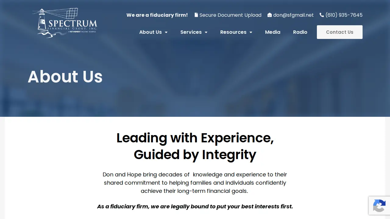 Spectrum Financial Group, Inc. page