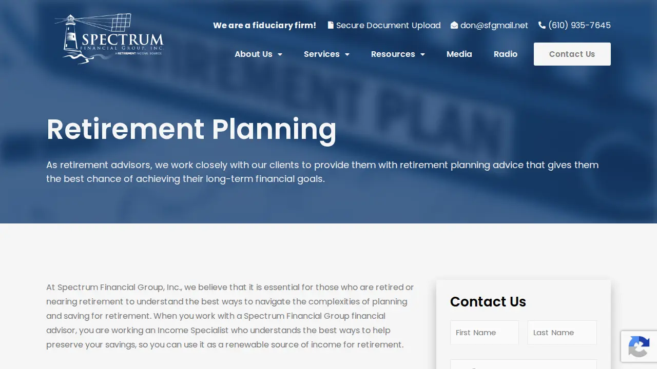 Spectrum Financial Group, Inc. page