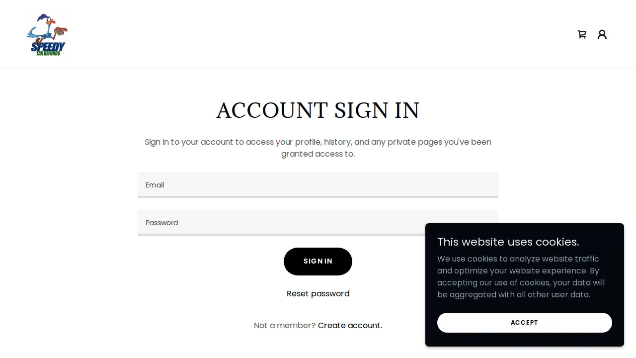 Speedy Tax Refunds page